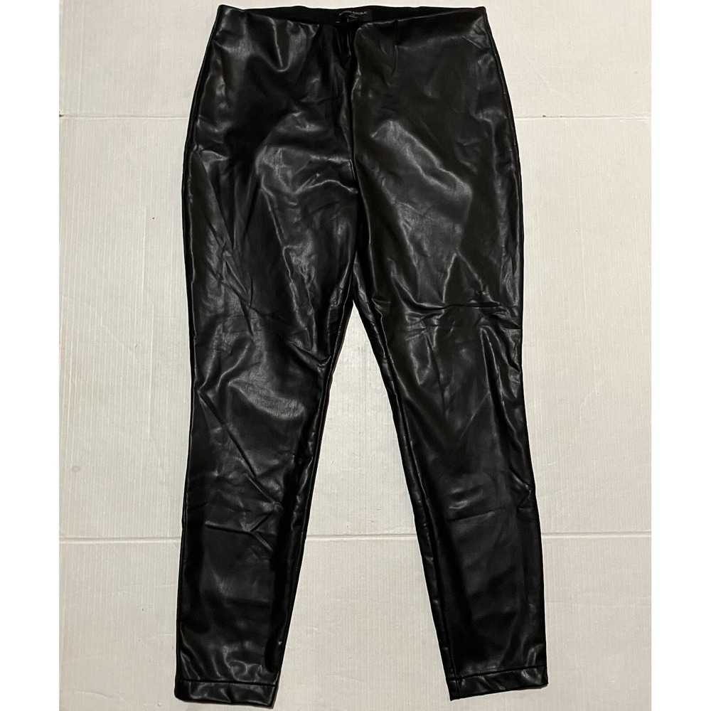 Banana Republic Black Faux Leather Leggings Size Large Gym Workout Stretch